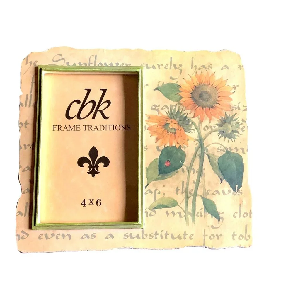 CBK Frame Traditions Sunflower‎ Design 4x6 Picture Frame Textured Floral 8